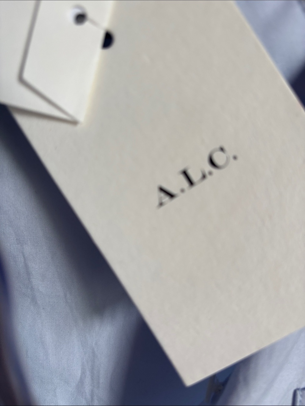 A.L.C. Light Blue Poplin Ruffle-Hem Shirt Dress - Picture 6 of 6